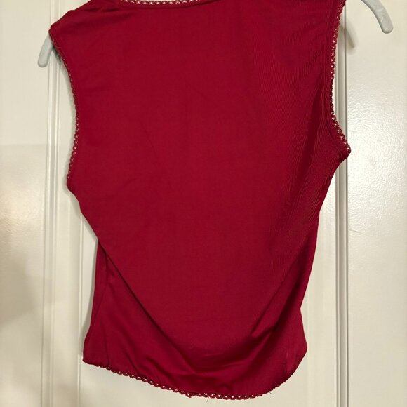 Vibrant Red Fitted Blouse - Picture 2 of 3